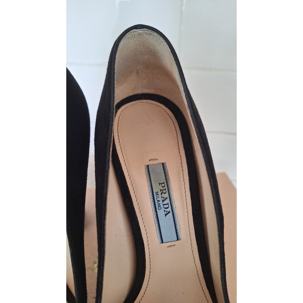 Prada Suede Black Platform Pumps Italy 36.5, 6 US - Picture 6 of 12